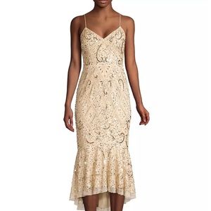 Aiden Mattox beaded sleeveless midi dress